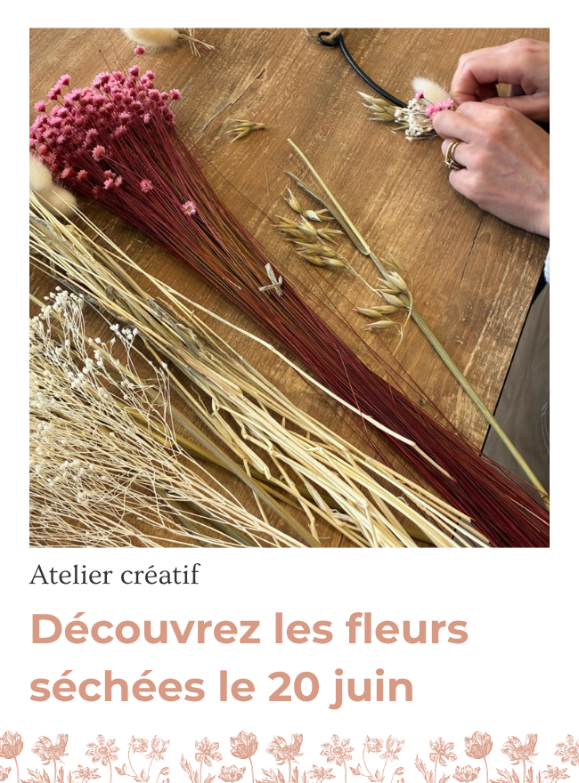Atelier de fleurs séché le 20 juin au centre de formation Graines de Fleuristes Atelier de fleurs séché le 20 juin au centre de formation Graines de Fleuristes